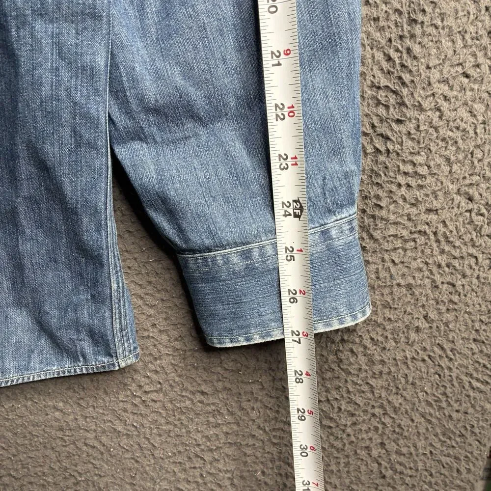 Vtg Polo Ralph Lauren Vintage Dungaree Work Shirt XL 52” RRL Style Indigo Denim